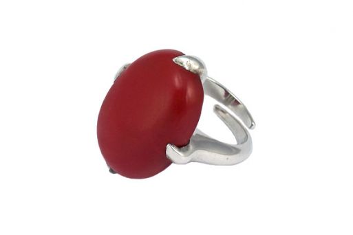 Серебряное кольцо с кораллом 54493 купить в магазине Самоцветы мира
