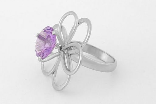 Серебряное кольцо с аметистом 54521 купить в магазине Самоцветы мира