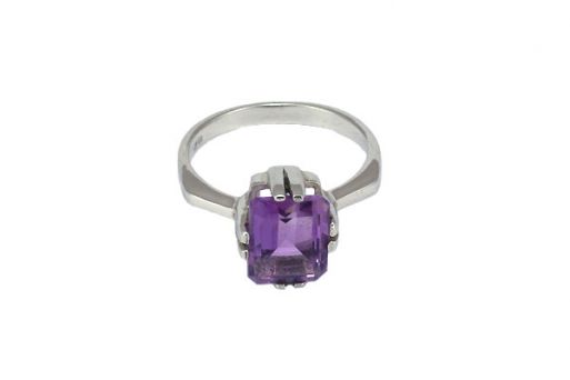 Серебряное кольцо с аметистом 54525 купить в магазине Самоцветы мира