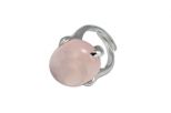 Кольцо из серебра с розовым кварцем овал 17х25 мм 54531