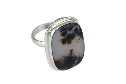 Серебряное кольцо с пейзажным агатом 54608 купить в магазине Самоцветы мира