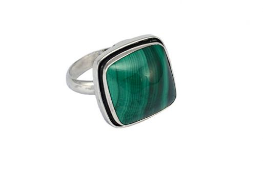 Серебряное кольцо с малахитом 54684 купить в магазине Самоцветы мира