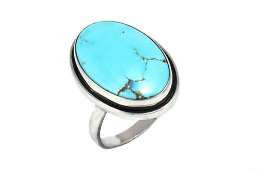 Серебряное кольцо с бирюзой 55145 купить в магазине Самоцветы мира