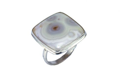 Серебряное кольцо с природным агатом 55161 купить в магазине Самоцветы мира