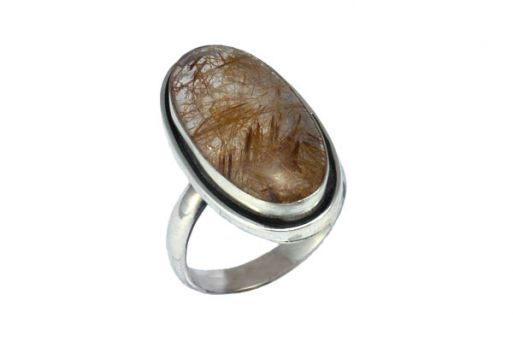 Серебряное кольцо с кварцем волосатиком 36934 купить в магазине Самоцветы мира