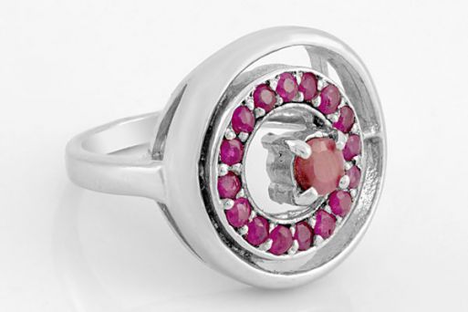 Серебряное кольцо с рубином 55243 купить в магазине Самоцветы мира