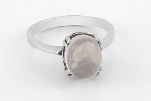 Серебряное кольцо с розовым кварцем 55439 купить в магазине Самоцветы мира