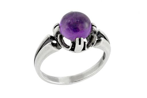 Серебряное кольцо с аметистом 55440 купить в магазине Самоцветы мира