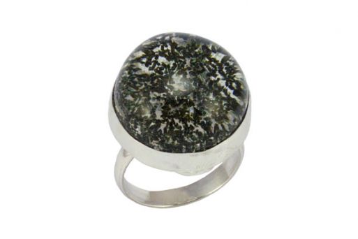 Серебряное кольцо с кварцем и хлоритом 55470 купить в магазине Самоцветы мира