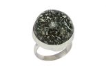 Кольцо из серебра с кварцем и хлоритом круг 21 мм 55470