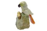 Фигурка попугай из офиокальцита у гнезда. Вес 100-150 гр.