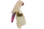 Фигурка попугай из розового кварца с гнездом. Вес 100-130 гр.