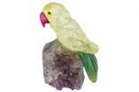 Фигурка попугай микро из цитрина. Вес 40-60 гр.