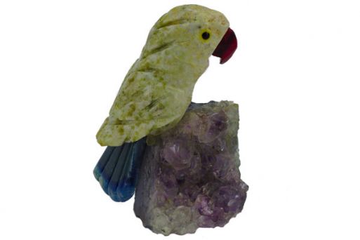 Фигурка попугай микро из яшмы.