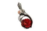 Кулон из серебра с кораллом красным роза 10 мм роза 56073 