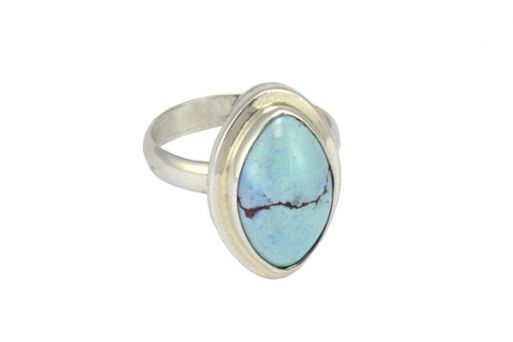 Серебряное кольцо с бирюзой 56110 купить в магазине Самоцветы мира