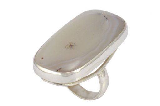 Серебряное кольцо с природным агатом 56165 купить в магазине Самоцветы мира