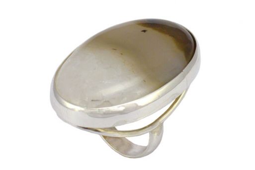 Серебряное кольцо с природным агатом 56169 купить в магазине Самоцветы мира