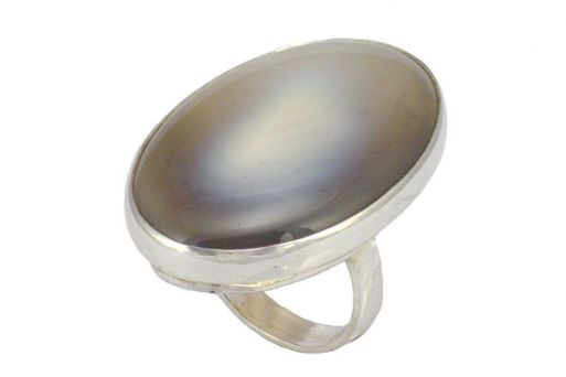 Серебряное кольцо с природным агатом 56170 купить в магазине Самоцветы мира