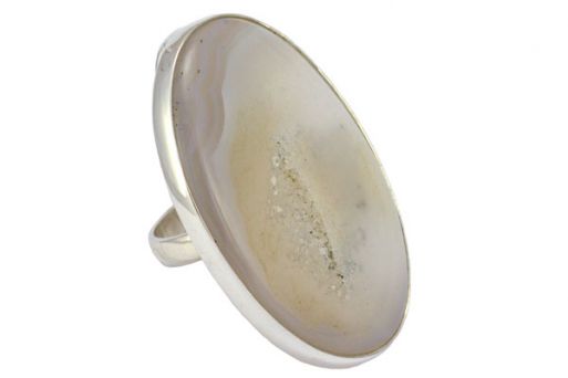 Серебряное кольцо с природным агатом 56184 купить в магазине Самоцветы мира