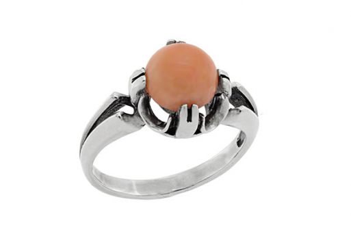Серебряное кольцо с кораллом 56650 купить в магазине Самоцветы мира