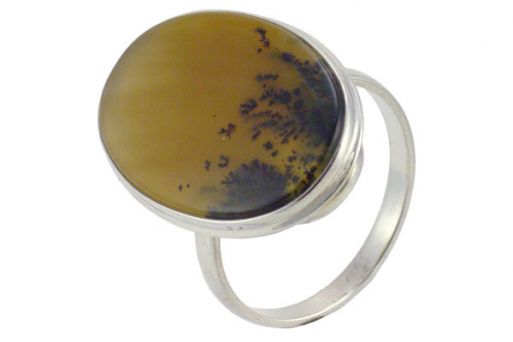 Серебряное кольцо с пейзажным агатом 56682 купить в магазине Самоцветы мира