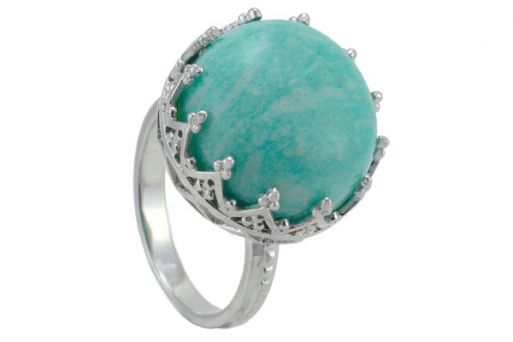 Серебряное кольцо с амазонитом 56799 купить в магазине Самоцветы мира