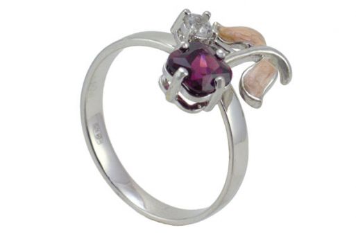 Серебряное кольцо с гранатом 56836 купить в магазине Самоцветы мира