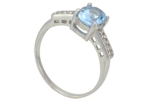 Серебряное кольцо с топазом и фианитами 56886 купить в магазине Самоцветы мира