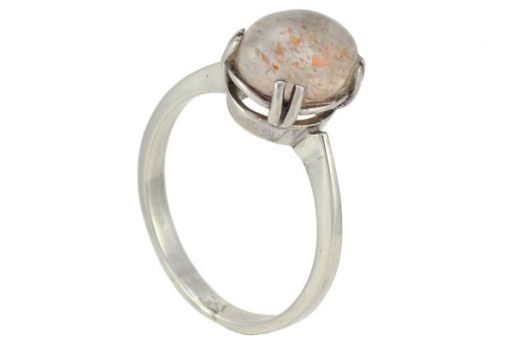 Серебряное кольцо с кварцем и гематитом 57014 купить в магазине Самоцветы мира
