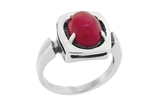 Серебряное кольцо с кораллом 57018 купить в магазине Самоцветы мира