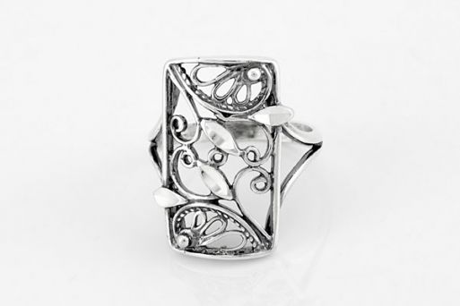 Серебряное кольцо филигрань 57139 купить в магазине Самоцветы мира