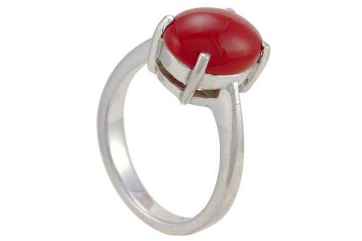 Серебряное кольцо с кораллом 10960 купить в магазине Самоцветы мира
