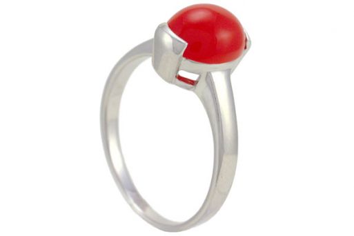 Серебряное кольцо с кораллом 57318 купить в магазине Самоцветы мира