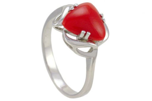 Серебряное кольцо с кораллом 51866 купить в магазине Самоцветы мира