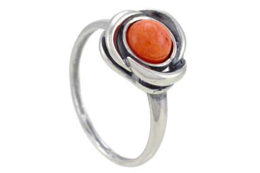 Серебряное кольцо с кораллом 57454 купить в магазине Самоцветы мира