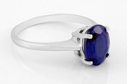 Серебряное кольцо с сапфиром 57505 купить в магазине Самоцветы мира