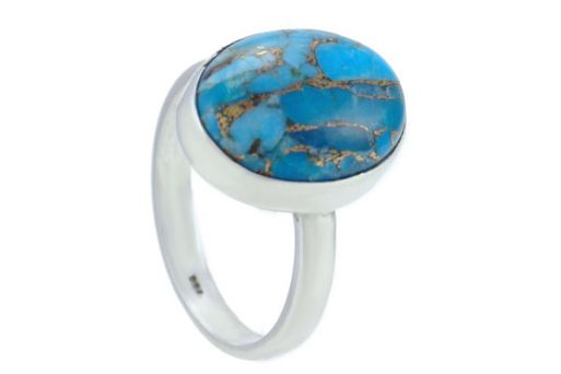 Серебряное кольцо с бирюзой 57593 купить в магазине Самоцветы мира