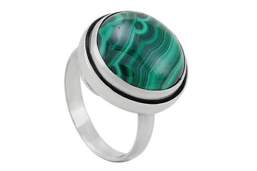 Серебряное кольцо с малахитом 57777 купить в магазине Самоцветы мира