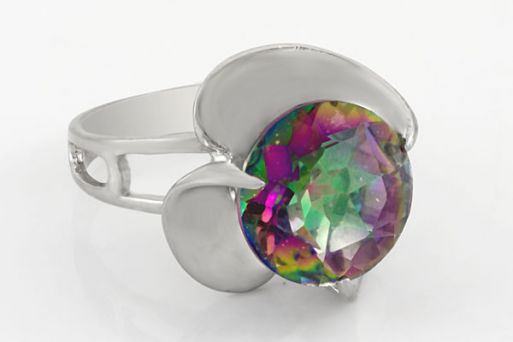 Серебряное кольцо с аметистом мистик 58326 купить в магазине Самоцветы мира