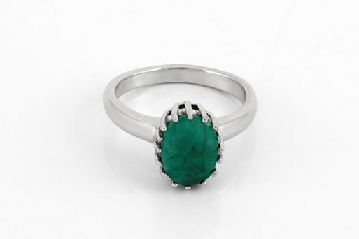 Серебряное кольцо с изумрудом 58588 купить в магазине Самоцветы мира