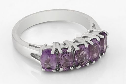 Серебряное кольцо с аметистом 58608 купить в магазине Самоцветы мира