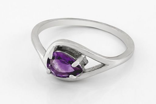 Серебряное кольцо с аметистом 58614 купить в магазине Самоцветы мира