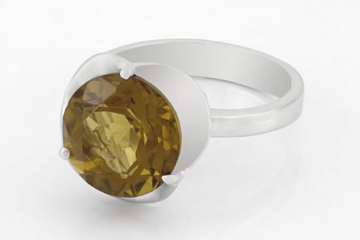 Серебряное кольцо с цитрином 59048 купить в магазине Самоцветы мира