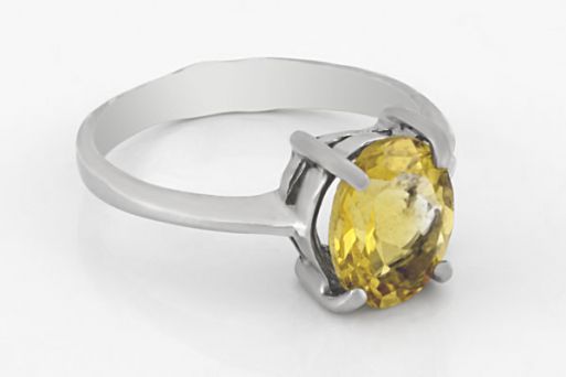 Серебряное кольцо с цитрином 59050 купить в магазине Самоцветы мира