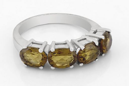 Серебряное кольцо с цитрином 59061 купить в магазине Самоцветы мира