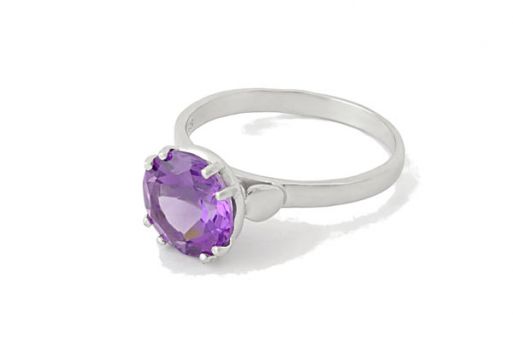 Серебряное кольцо с аметистом 59360 купить в магазине Самоцветы мира
