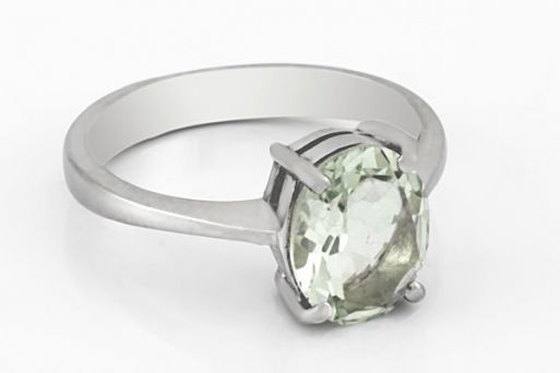 Серебряное кольцо с празиолитом 59446 купить в магазине Самоцветы мира