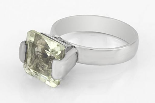 Серебряное кольцо с празиолитом 59449 купить в магазине Самоцветы мира