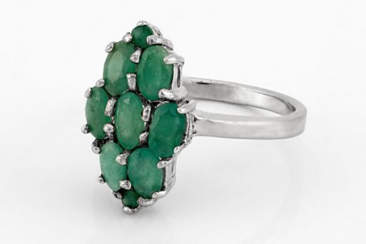 Серебряное кольцо с изумрудом 59500 купить в магазине Самоцветы мира